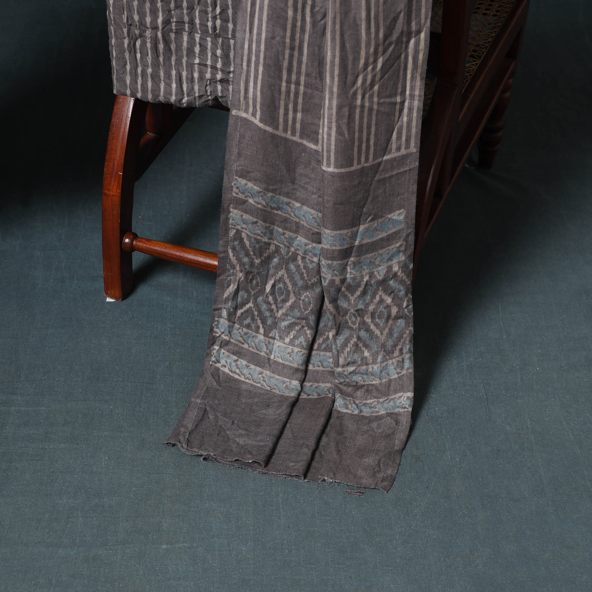 Akola Hand Block Print Woolen Unstitched Dress Material: Kurta, Bottom with Dupatta 36