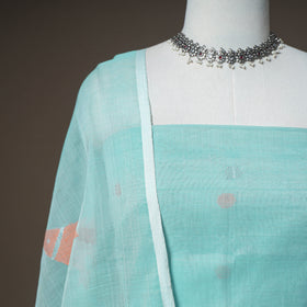 Jamdani Pure Handloom Muslin Unstitched Dress Material: Kurta with Dupatta 07