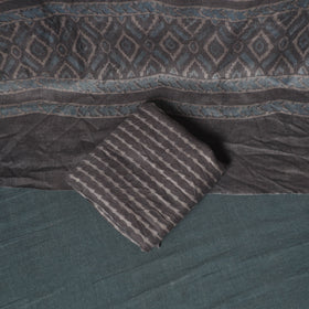 Akola Hand Block Print Woolen Unstitched Dress Material: Kurta, Bottom with Dupatta 36