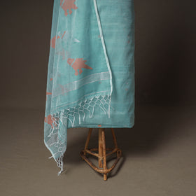 Jamdani Pure Handloom Muslin Unstitched Dress Material: Kurta with Dupatta 07