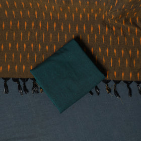 Pochampally Ikat Cotton Unstitched Dress Material: Kurta, Bottom with Dupatta  19