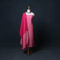 Pochampally Ikat Cotton Unstitched Dress Material: Kurta, Bottom with Dupatta  20