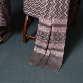 Akola Hand Block Print Woolen Unstitched Dress Material: Kurta, Bottom with Dupatta 37