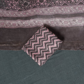 Akola Hand Block Print Woolen Unstitched Dress Material: Kurta, Bottom with Dupatta 37