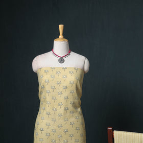 Akola Hand Block Print Woolen Unstitched Dress Material: Kurta, Bottom with Dupatta 38