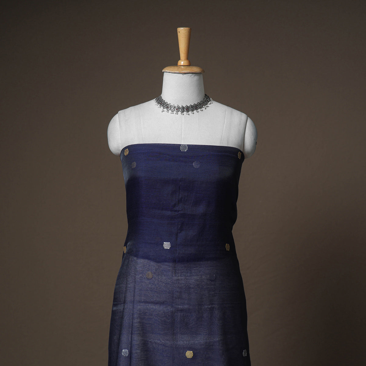 Jamdani Pure Handloom Muslin Unstitched Dress Material: Kurta with Dupatta 09