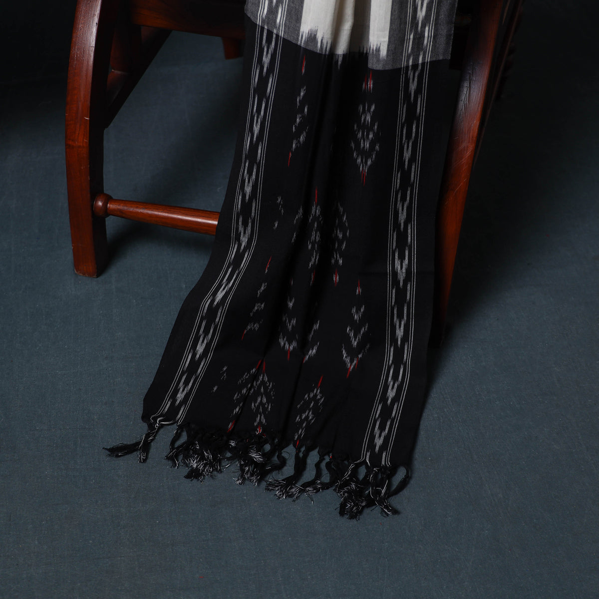 Pochampally Ikat Cotton Unstitched Dress Material: Kurta, Bottom with Dupatta  21