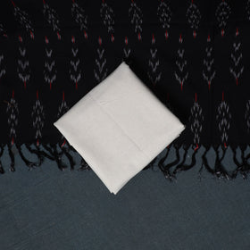 Pochampally Ikat Cotton Unstitched Dress Material: Kurta, Bottom with Dupatta  21