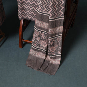 Akola Hand Block Print Woolen Unstitched Dress Material: Kurta, Bottom with Dupatta 40