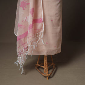 Jamdani Pure Handloom Muslin Unstitched Dress Material: Kurta with Dupatta 10