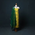 Pochampally Ikat Cotton Unstitched Dress Material: Kurta, Bottom with Dupatta  22