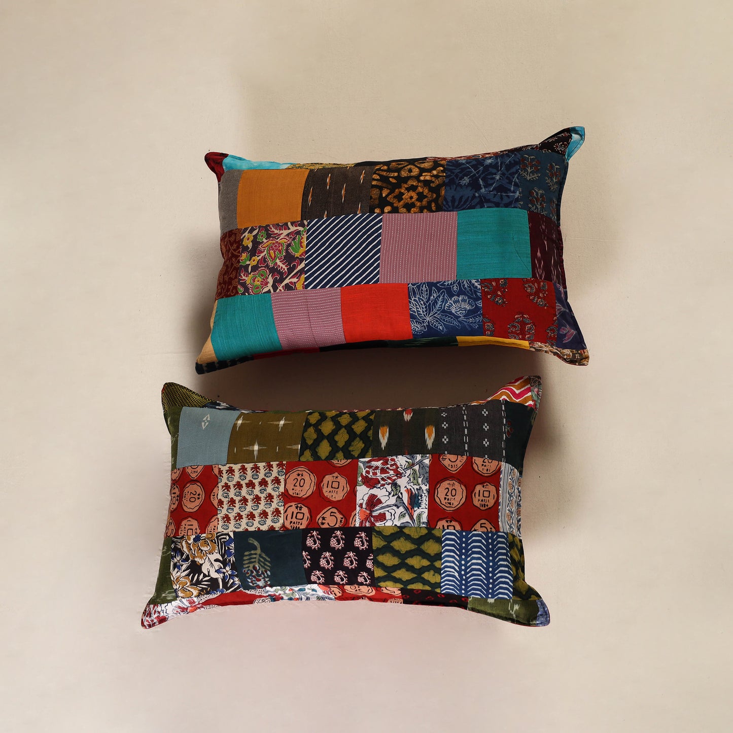 Handcrafted Patchwork Pillow Covers (Set of 2) 45