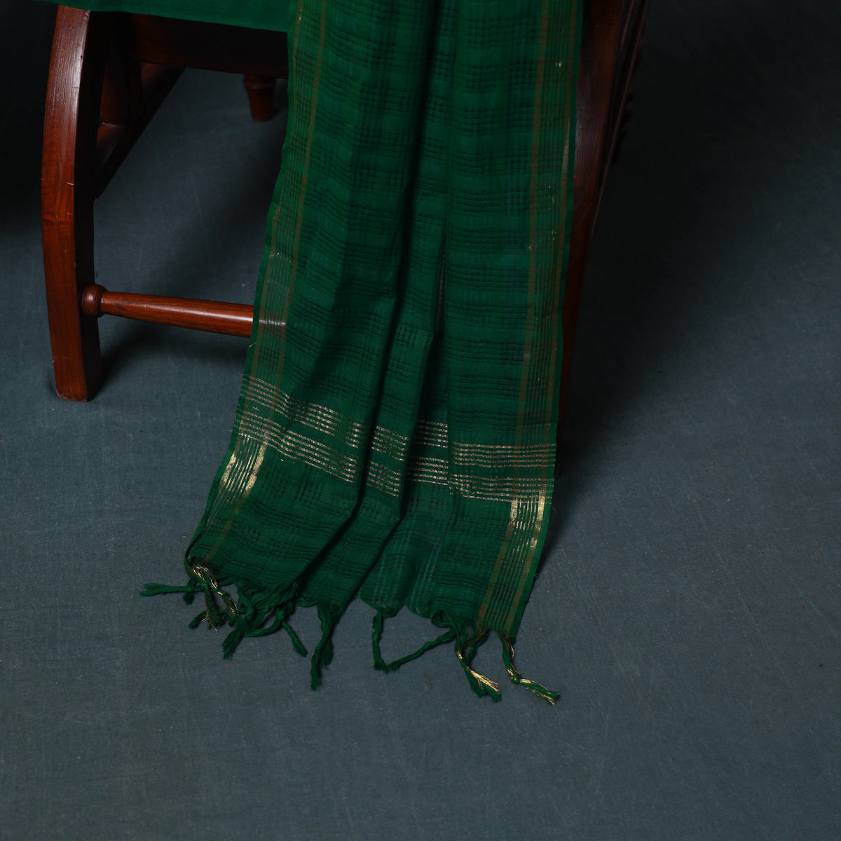Pochampally Ikat Cotton Unstitched Dress Material: Kurta, Bottom with Dupatta  22