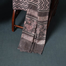 Akola Hand Block Print Woolen Unstitched Dress Material: Kurta, Bottom with Dupatta 39