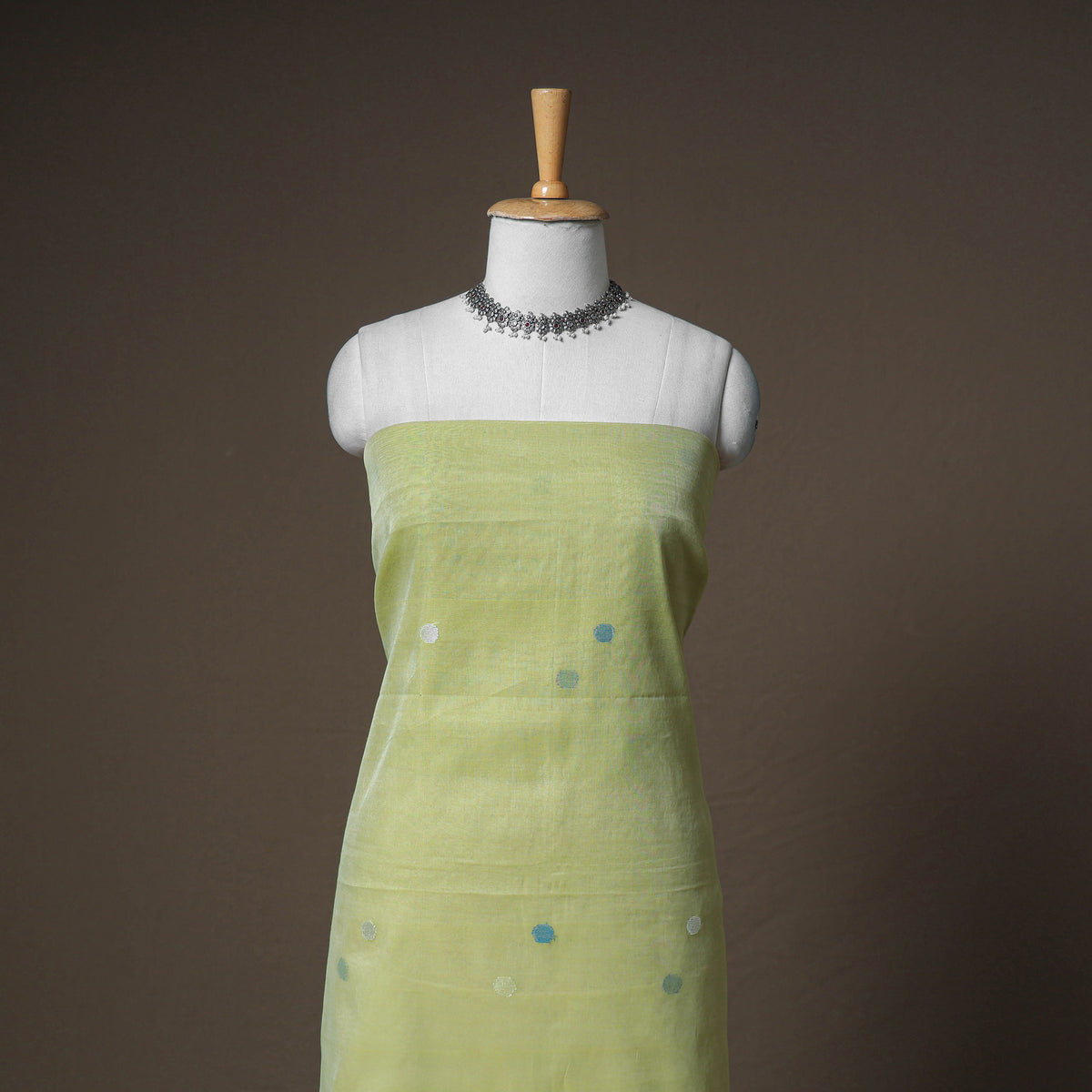 Jamdani Pure Handloom Muslin Unstitched Dress Material: Kurta with Dupatta 11