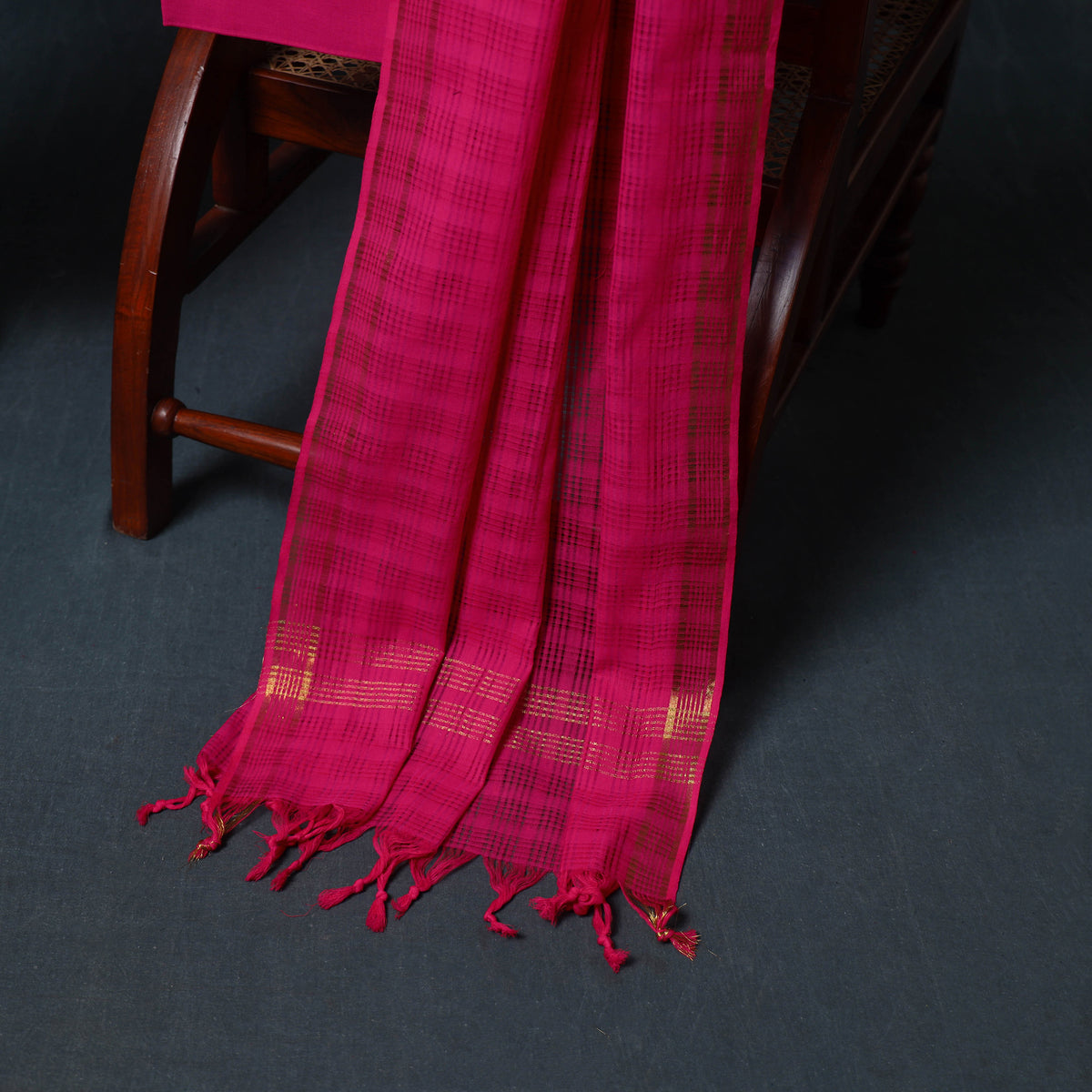 Pochampally Ikat Cotton Unstitched Dress Material: Kurta, Bottom with Dupatta  23