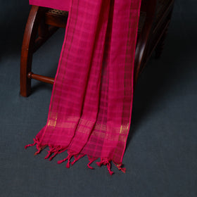 Pochampally Ikat Cotton Unstitched Dress Material: Kurta, Bottom with Dupatta  23