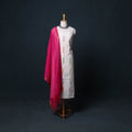 Pochampally Ikat Cotton Unstitched Dress Material: Kurta, Bottom with Dupatta  23