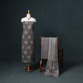Akola Hand Block Print Woolen Unstitched Dress Material: Kurta, Bottom with Dupatta 41