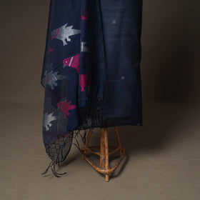 Jamdani Pure Handloom Muslin Unstitched Dress Material: Kurta with Dupatta 12