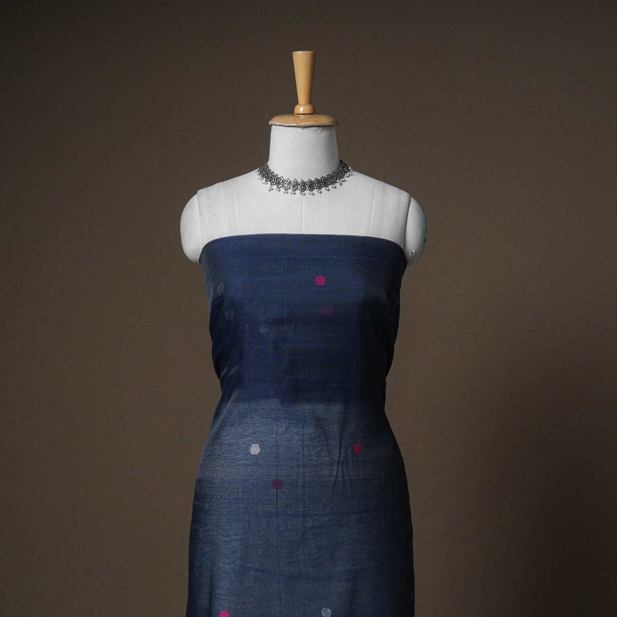 Jamdani Pure Handloom Muslin Unstitched Dress Material: Kurta with Dupatta 12