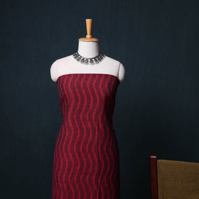Pochampally Ikat Cotton Unstitched Dress Material: Kurta, Bottom with Dupatta  24