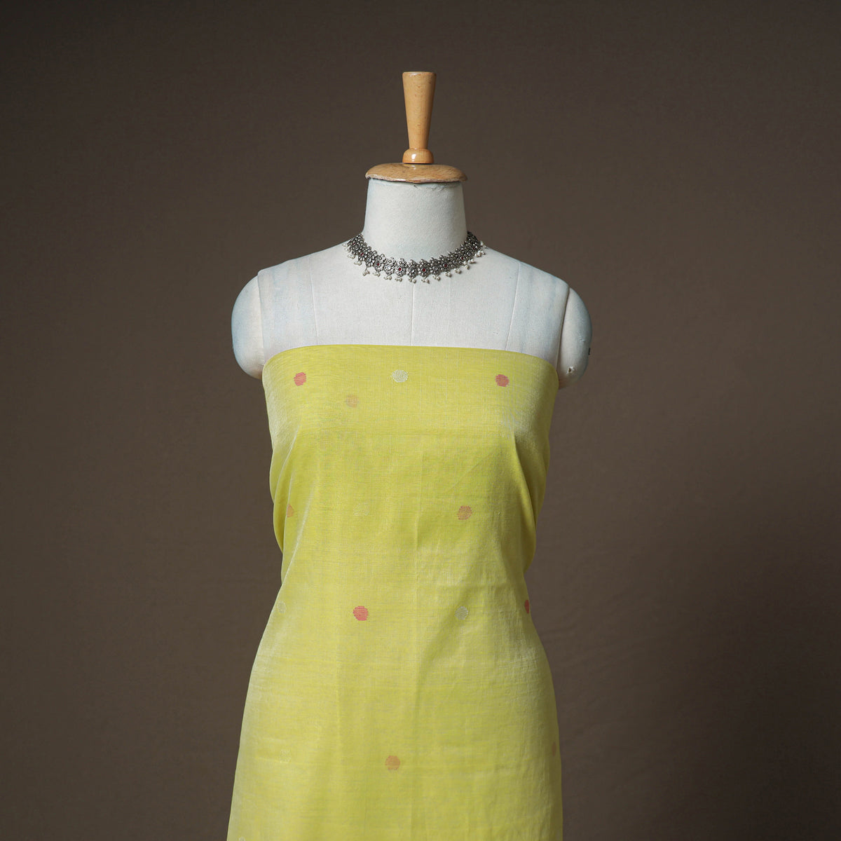Jamdani Pure Handloom Muslin Unstitched Dress Material: Kurta with Dupatta 13