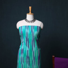 Pochampally Ikat Cotton Unstitched Dress Material: Kurta, Bottom with Dupatta  25