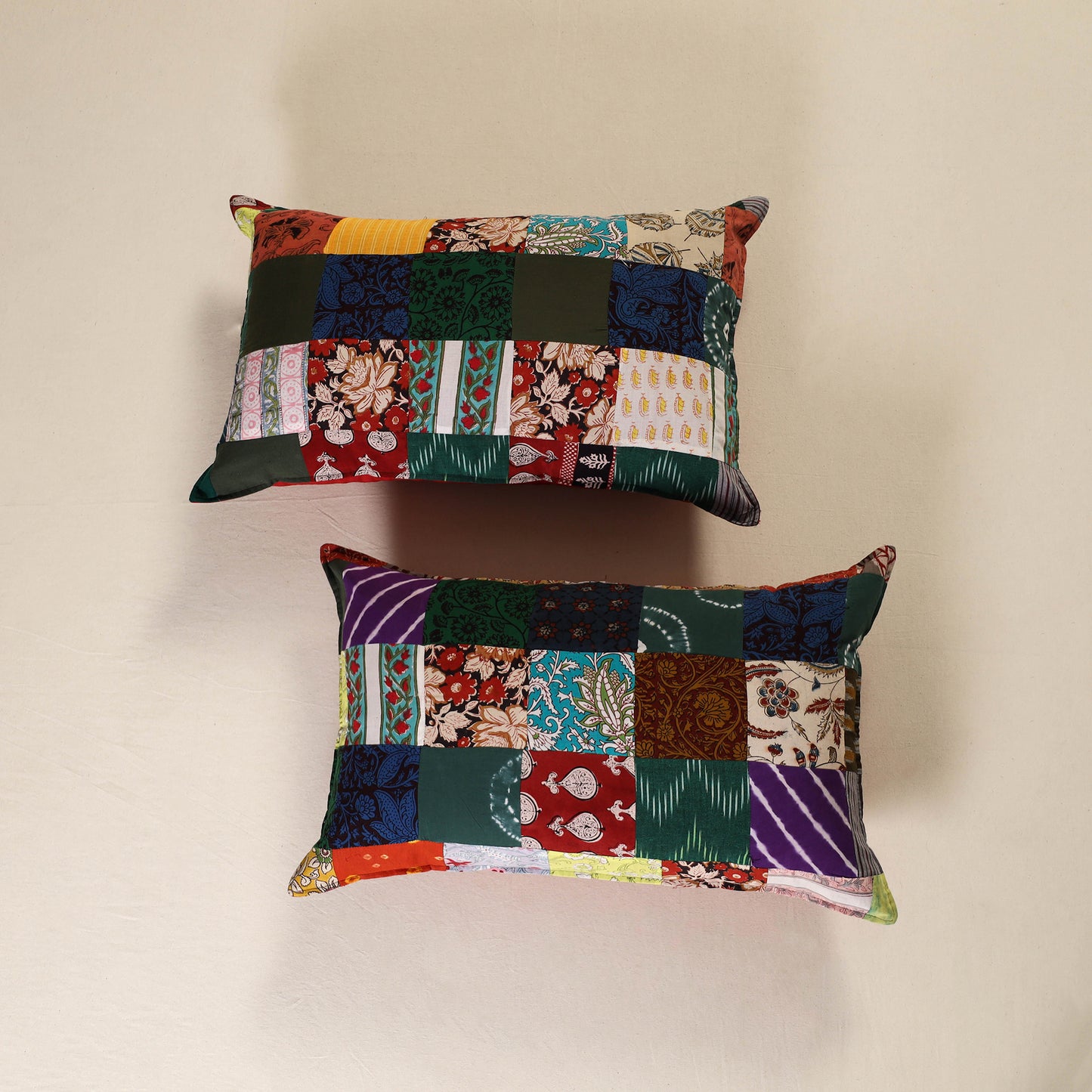 Handcrafted Patchwork Pillow Covers (Set of 2) 49