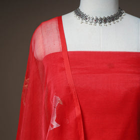 Jamdani Pure Handloom Muslin Unstitched Dress Material: Kurta with Dupatta 15