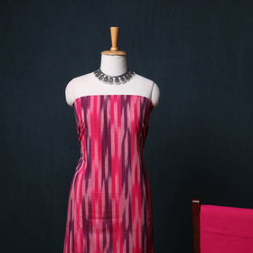 Pochampally Ikat Cotton Unstitched Dress Material: Kurta, Bottom with Dupatta  27