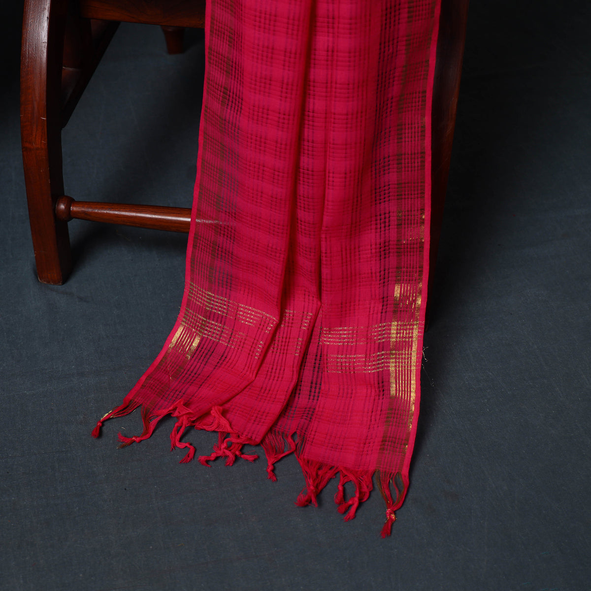 Pochampally Ikat Cotton Unstitched Dress Material: Kurta, Bottom with Dupatta  27