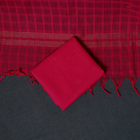 Pochampally Ikat Cotton Unstitched Dress Material: Kurta, Bottom with Dupatta  27