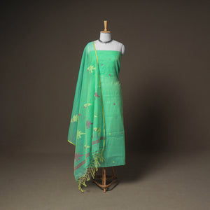 Jamdani Pure Handloom Muslin Unstitched Dress Material: Kurta with Dupatta 17