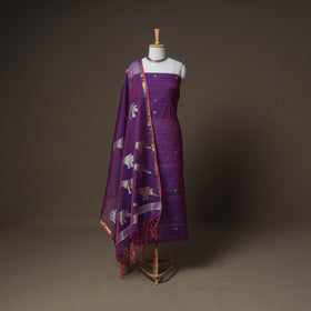 Jamdani Pure Handloom Muslin Unstitched Dress Material: Kurta with Dupatta 18