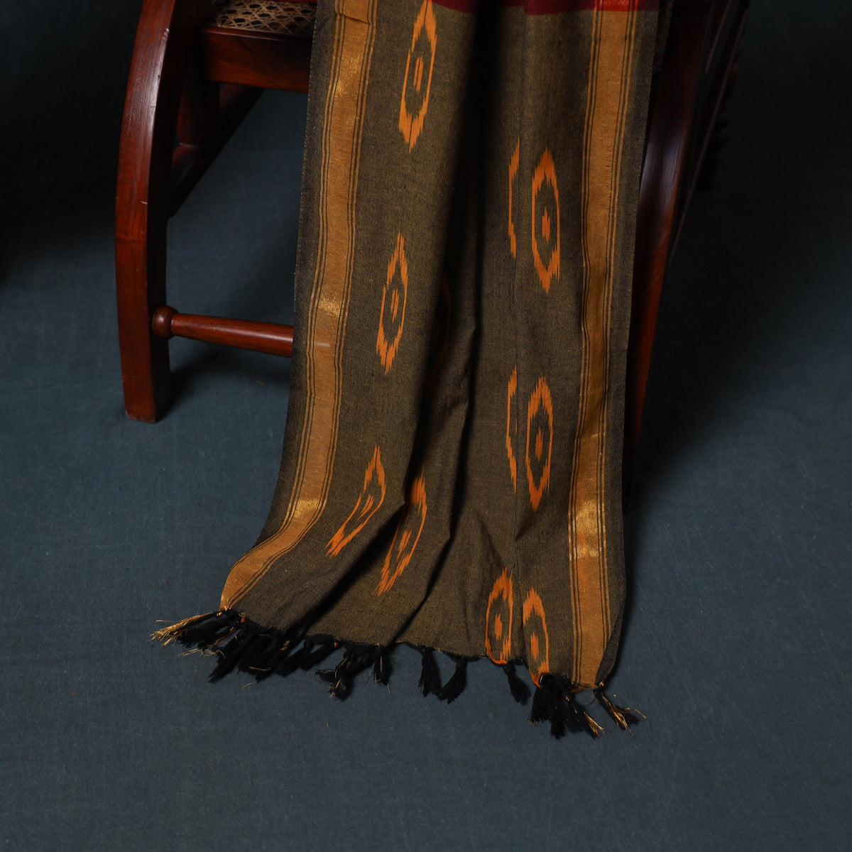 Pochampally Ikat Cotton Unstitched Dress Material: Kurta, Bottom with Dupatta  30