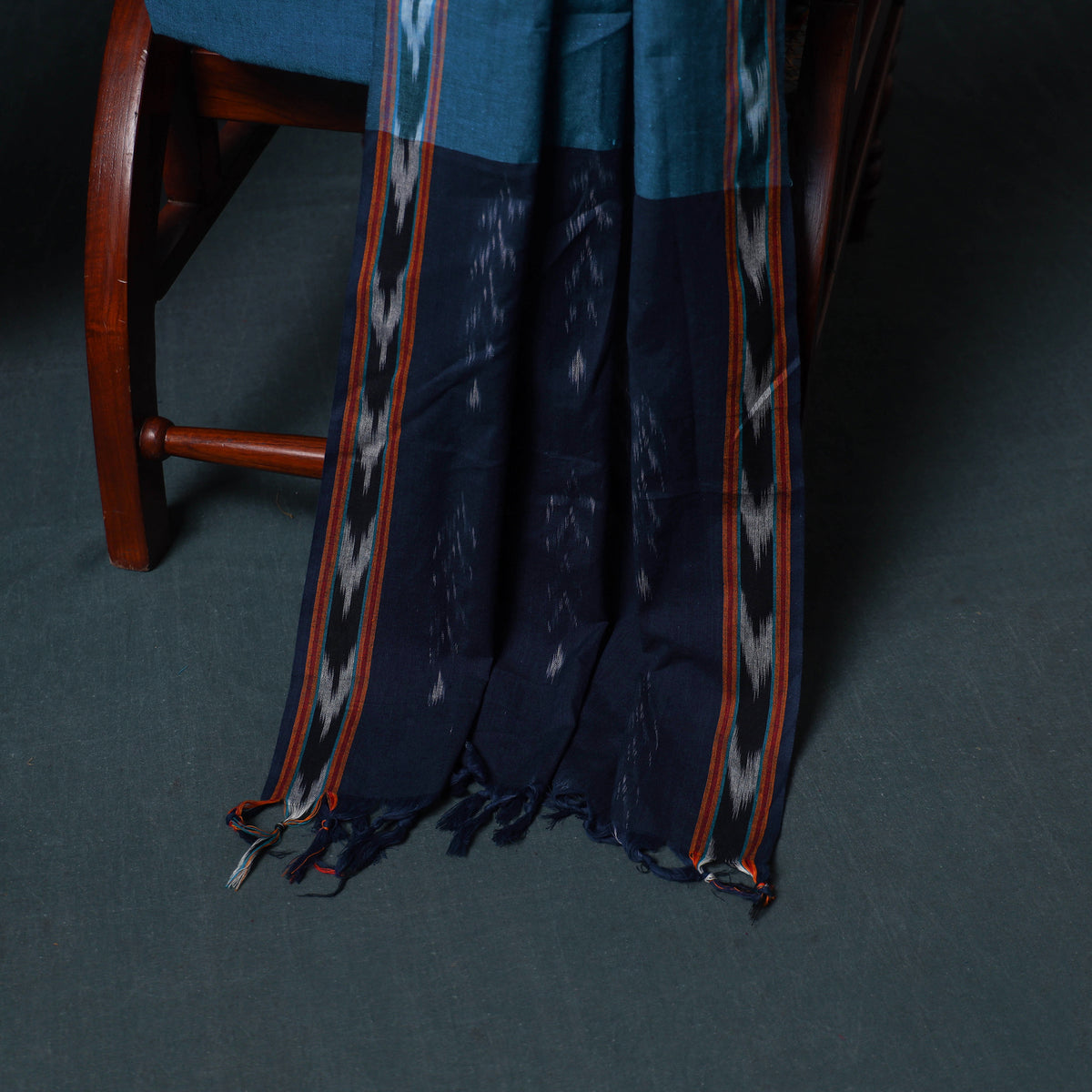 Pochampally Ikat Cotton Unstitched Dress Material: Kurta, Bottom with Dupatta  31