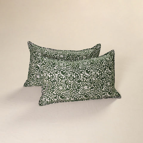 Hand Block Batik Print Pillow Covers (Set of 2) 58