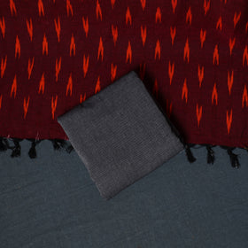 Pochampally Ikat Cotton Unstitched Dress Material: Kurta, Bottom with Dupatta  32
