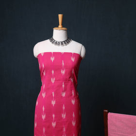 Pochampally Ikat Cotton Unstitched Dress Material: Kurta, Bottom with Dupatta  33