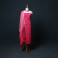 Pochampally Ikat Cotton Unstitched Dress Material: Kurta, Bottom with Dupatta  33