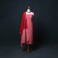 Pochampally Ikat Cotton Unstitched Dress Material: Kurta, Bottom with Dupatta  34