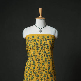 Ajrakh Block Print Natural Dyed Cotton Unstitched Dress Material: Kurta & Dupatta with Jewellery 01