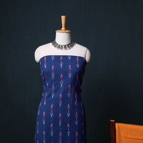 Pochampally Ikat Cotton Unstitched Dress Material: Kurta, Bottom with Dupatta  35