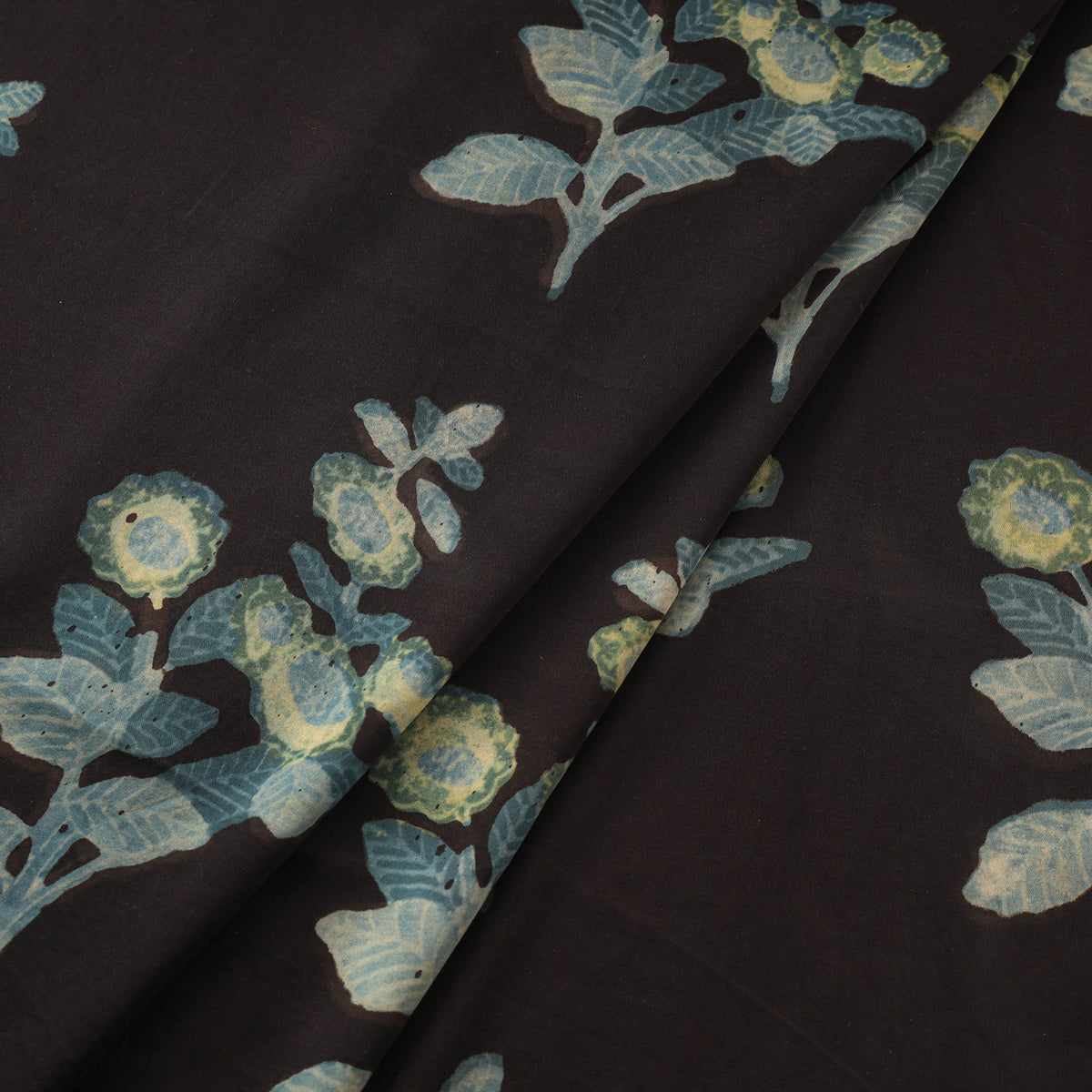 Pomegranate Peel Hand Block Print Modal Silk Fabric 01