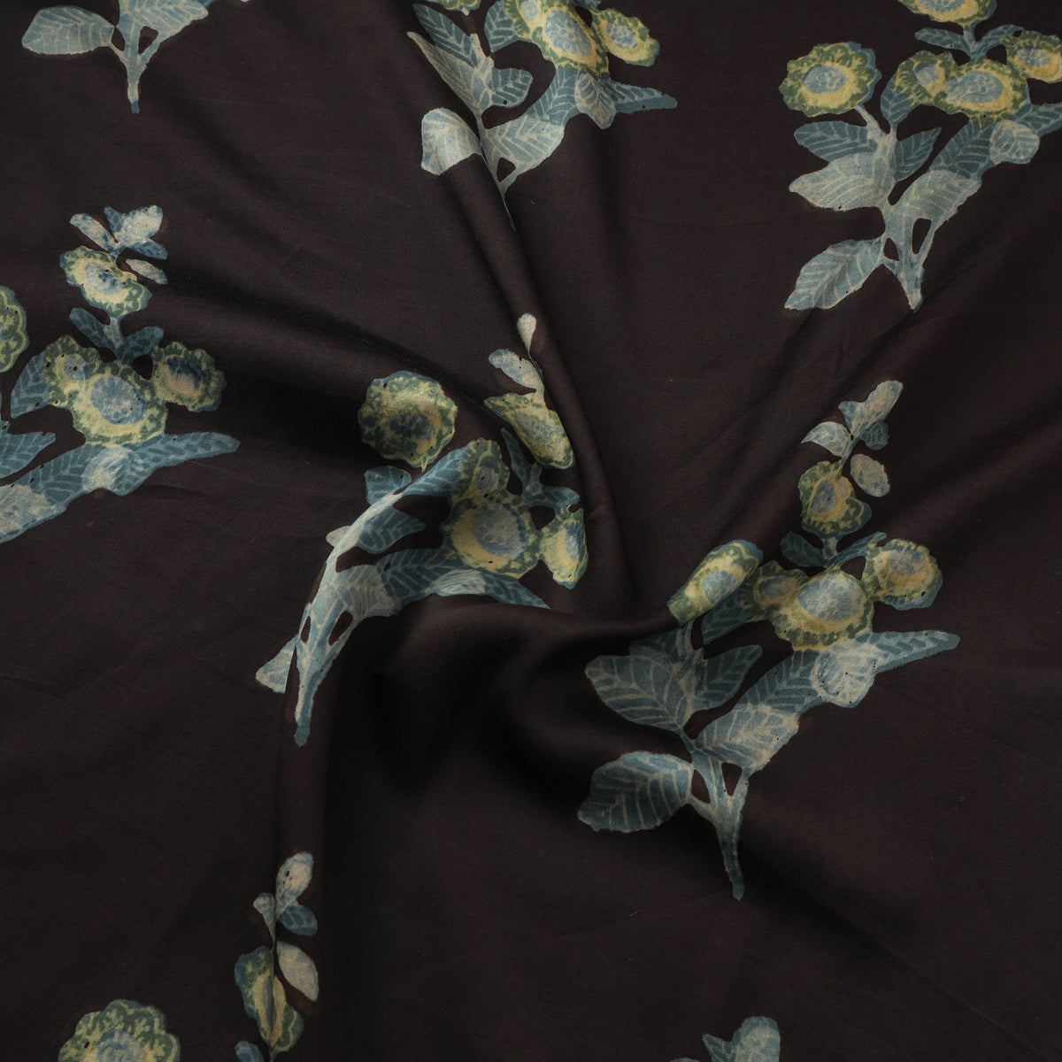 Pomegranate Peel Hand Block Print Modal Silk Fabric 01