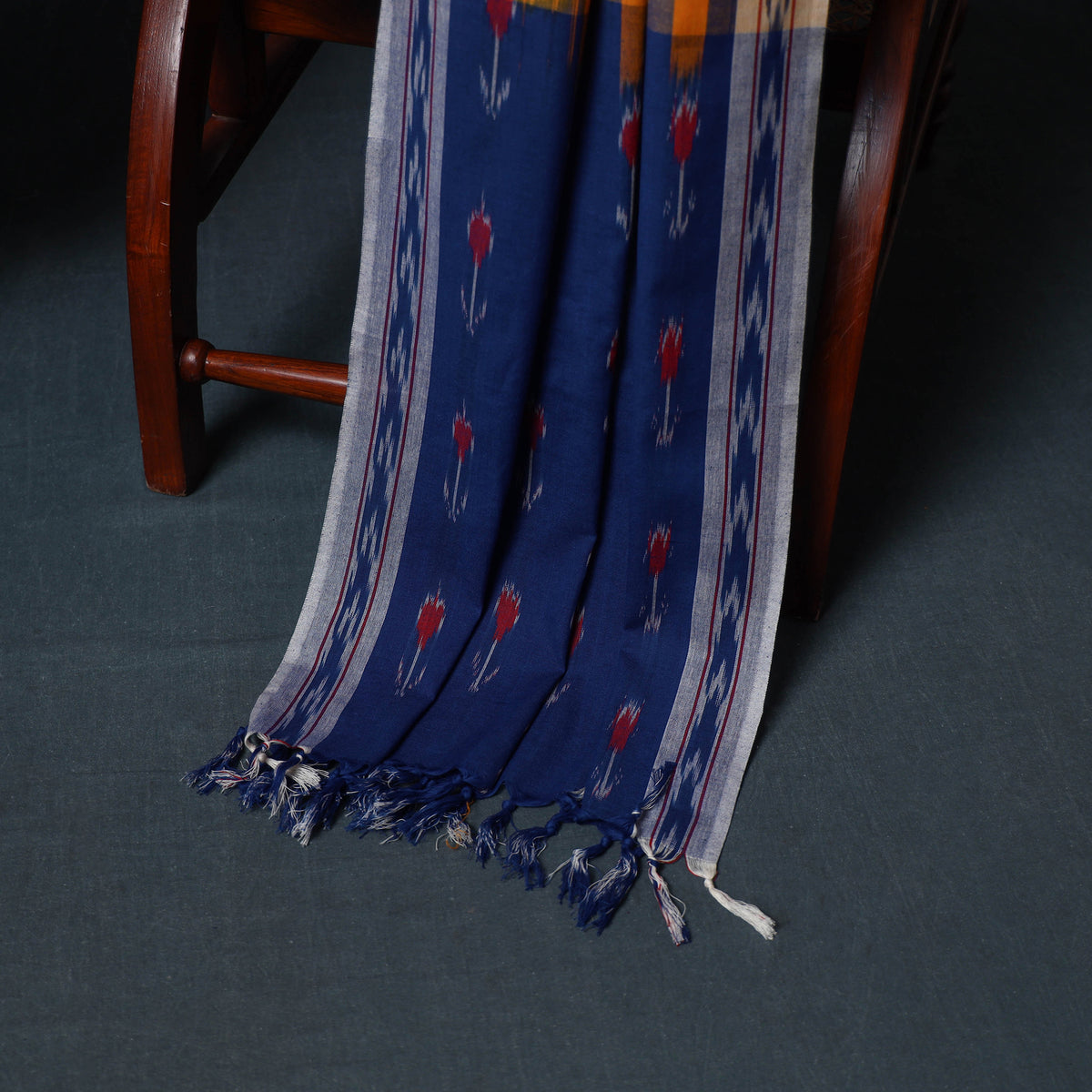 Pochampally Ikat Cotton Unstitched Dress Material: Kurta, Bottom with Dupatta  35
