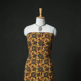 Ajrakh Block Print Natural Dyed Cotton Unstitched Dress Material: Kurta & Dupatta with Jewellery 02