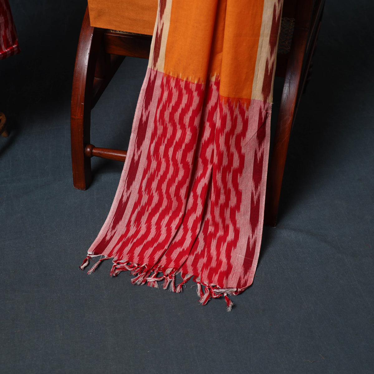 Pochampally Ikat Cotton Unstitched Dress Material: Kurta, Bottom with Dupatta  36