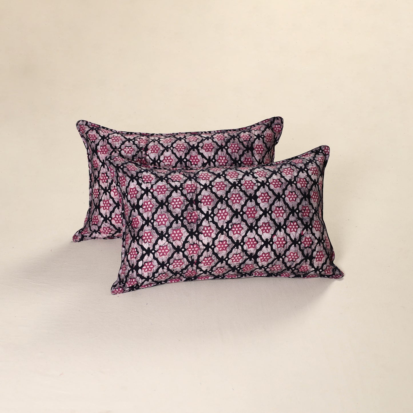 Hand Block Batik Print Pillow Covers (Set of 2) 66